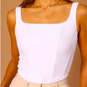 Petal & Pup Cropped White Bustier Top